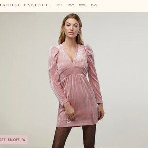 NWT Rachel Parcell V-neck mini dress. Stretch velvet, size s.